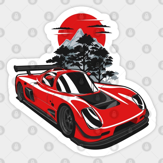 Red Ultima GTR Mountains Sticker by KaroCars